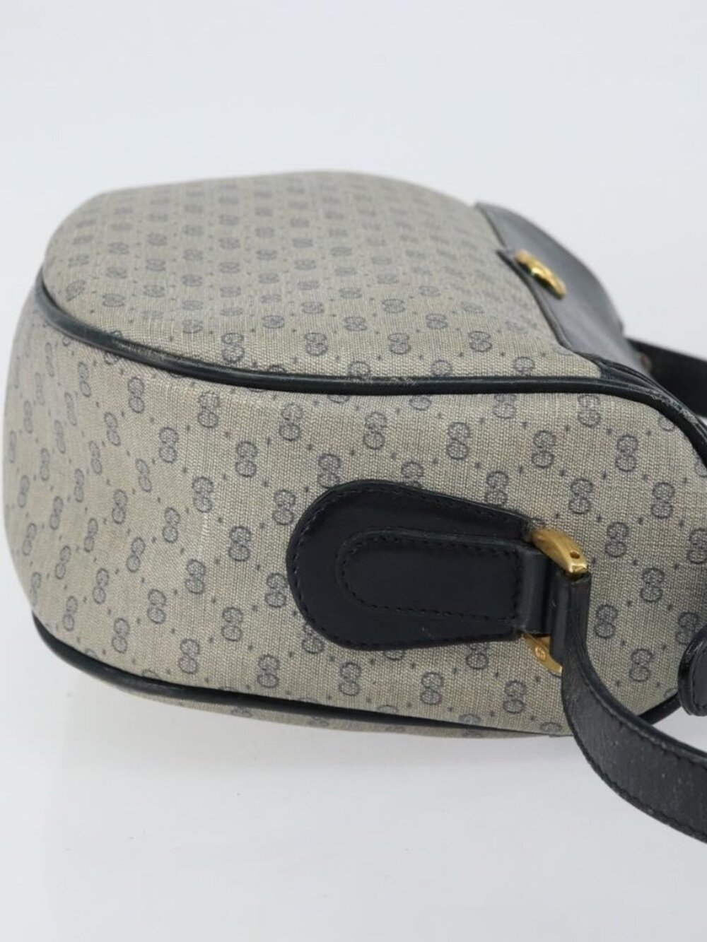 Authentic GUCCI Micro GG Supreme Shoulder Bag PVC Navy Gold 001 115 0918 - Picture 11 of 16